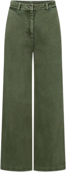 Nué Notes Porter Pants Kvinde Rifle Green Wide Jeans Str 38 - hos Magasin