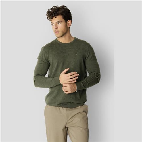 Se Clean Cut Copenhagen Merino Wool Crew Mand Army Melange Sweaters Str XXXL Merino - hos Magasin ved Magasin