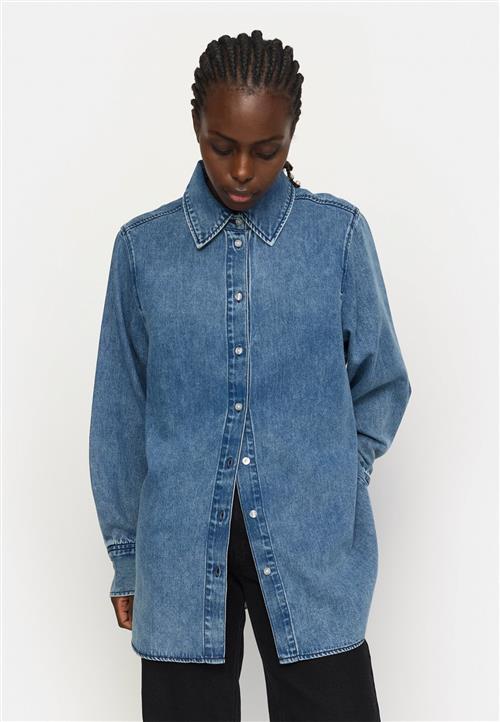 Soft Rebels Srkeira Shirt Kvinde Dark Blue Denim Denimskjorter Str S - hos Magasin