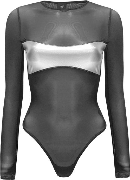 OW Collection Croc Mesh Bodysuit Bodystockings Str M - Polyester hos Magasin