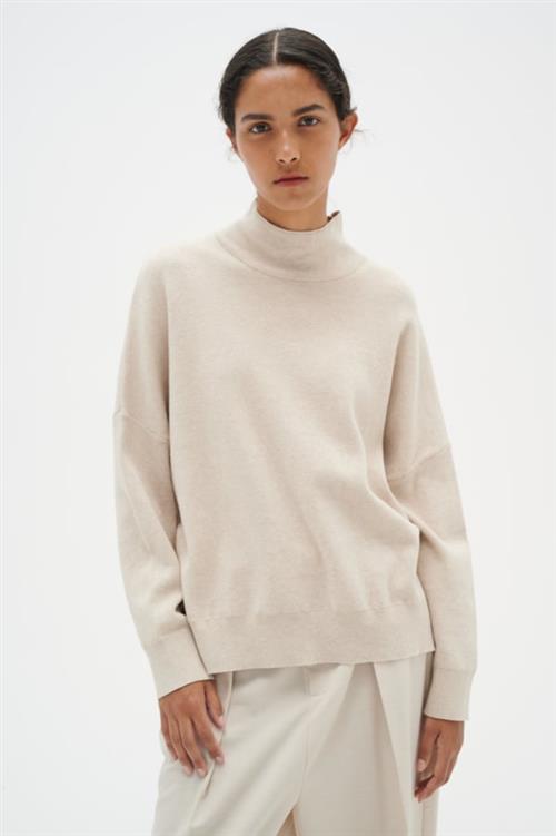 Se InWear Tenleyiw Turtleneck Pullover Kvinde Simply Taupe Melange Sweaters Str S - hos Magasin ved Magasin