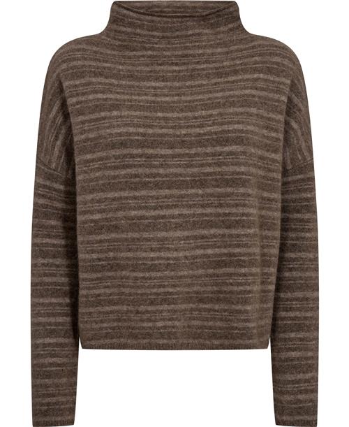 Filippa K Mika Stripe Sweater Kvinde Beige Stri Rullekraver Str L - hos Magasin