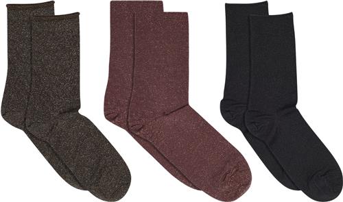 mpWoman Lucinda Socks 3pack Ankelstrømper Str 37/39 - Bomuld hos Magasin