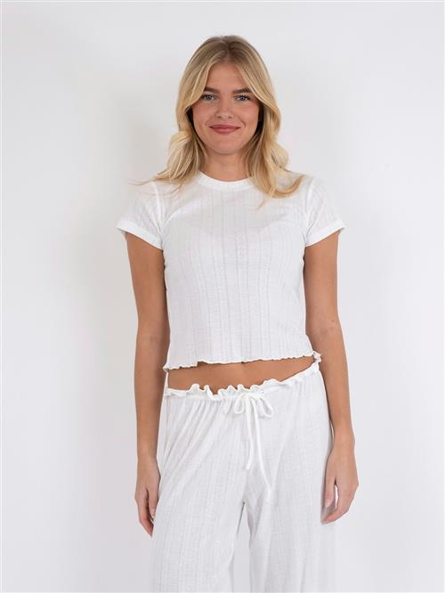 Se Neo Noir Lonnie Pointelle Top Kvinde White Toppe Str 42 - hos Magasin ved Magasin