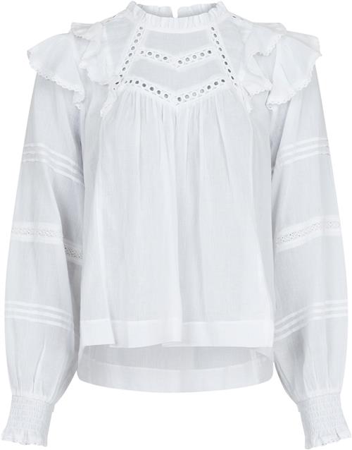 Neo Noir Simkie S Voile Blouse Kvinde White Langærmede Bluser Str 44 - hos Magasin