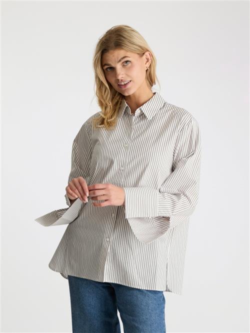 Neo Noir Dita Stripe Shirt Kvinde Brown Langærmede Skjorter Str 44 - hos Magasin