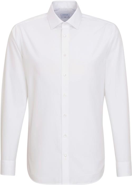 Seidensticker Business Shirt Slim Long Sleeve Kentcollar Uni Mand White Langærmede Skjorter Slim Fit Str 39 - Bomuld hos Magasin