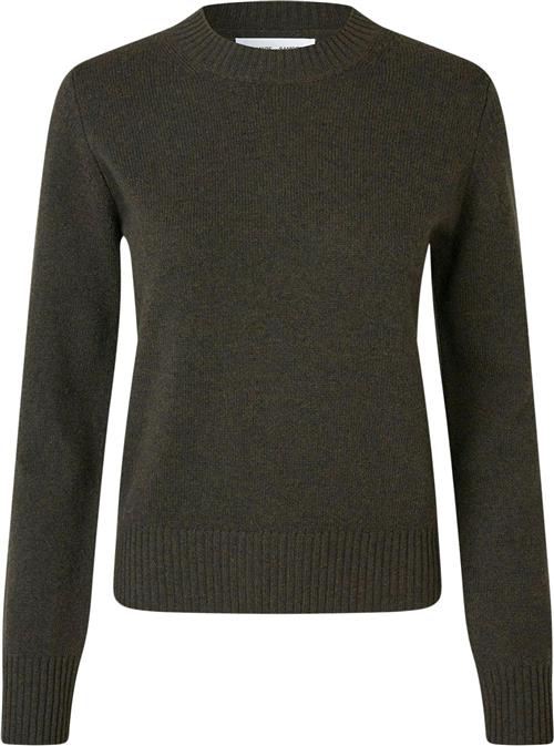 Samsøe Samsøe Charlotte Knit Sweater 15010 Kvinde Black Olive Sweaters Str L - hos Magasin