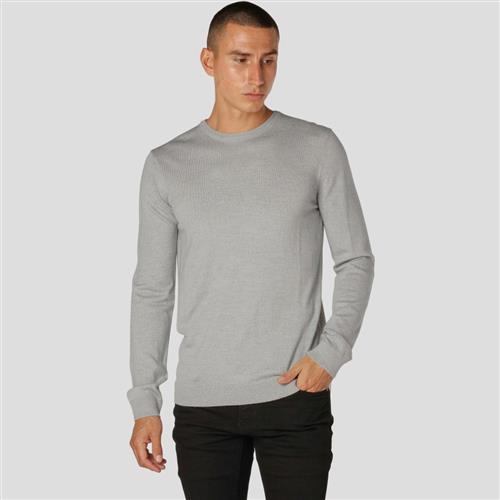 Se Clean Cut Copenhagen Merino Wool Crew Mand Light Grey Mel Sweaters Str XS Merino - hos Magasin ved Magasin