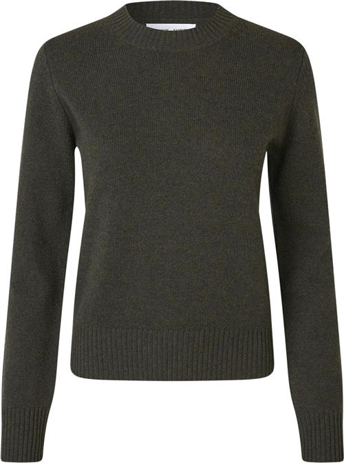 Samsøe Samsøe Charlotte Knit Sweater 15010 Kvinde Black Olive Sweaters Str XL - hos Magasin