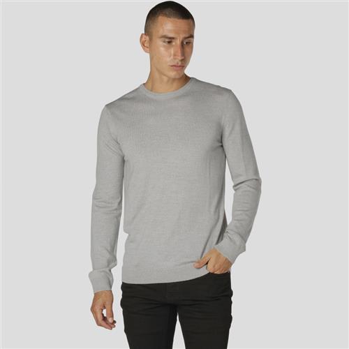 Clean Cut Copenhagen Merino Wool Crew Mand Light Grey Mel Sweaters Str XXL Merino - hos Magasin