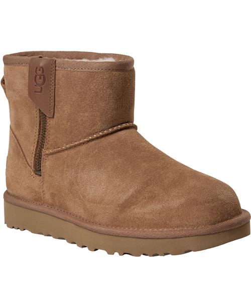 Se UGG W Classic Mini B Zip Kvinde Chestnut Vinterstøvler Str 39 - Polyester hos Magasin ved Magasin