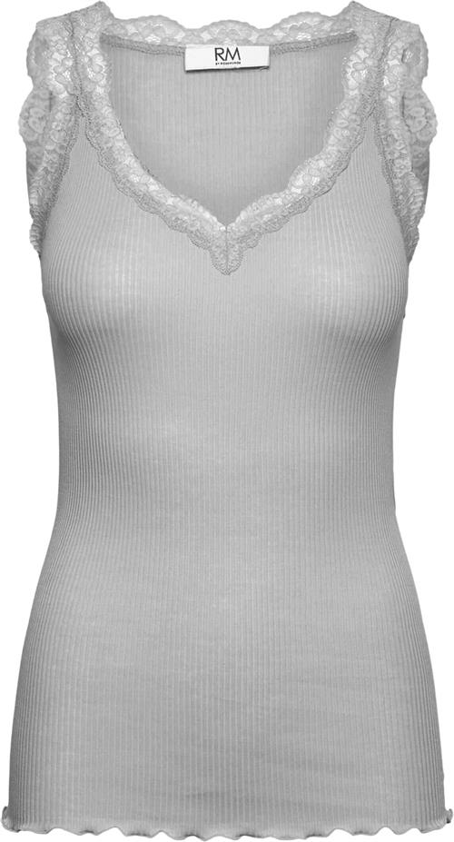 RM by Rosemunde Rmwbalta Modal SL Lace Vneck top Kvinde Grå Toppe Str L - Bomuld hos Magasin