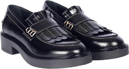 ANGULUS Chunky Penny Loafer med Frynser Kvinde 1835 Black Loafers Str 39 - hos Magasin