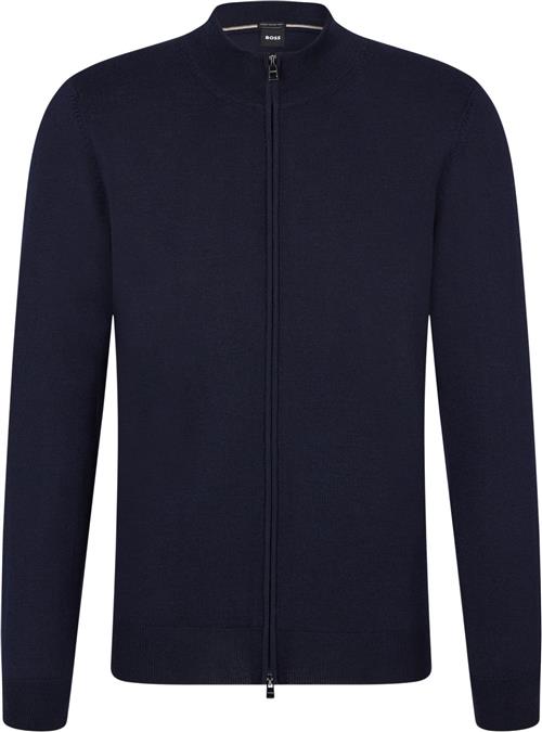 Se BOSS Balonso Mand Dark Blue Cardigans Str S - Uld hos Magasin ved Magasin