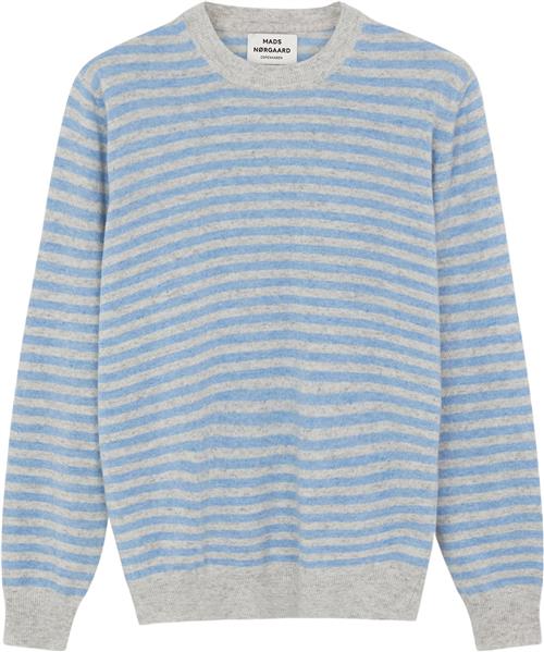 Mads Nørgaard - Copenhagen Eco Wool Stripe Kasey Sweater Kvinde Grå Og Blå Sweaters Str S - hos Magasin