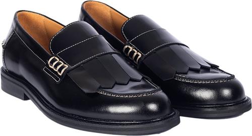 ANGULUS Klassisk Penny Loafer med Frynser Kvinde 1835 Black Loafers Str 40 - hos Magasin