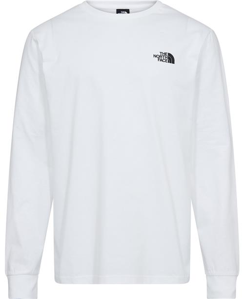 The North Face M L/S Redbox TEE TNF White Mand Hvid Langærmede T-shirts Str L - Bomuld hos Magasin