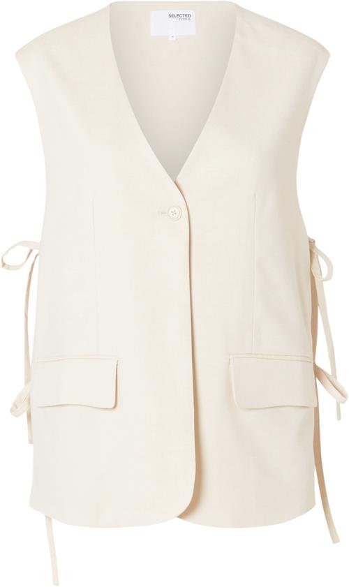 Se Selected Femme Slfselfina Vest Kvinde Birch/melange Veste Str 40 - hos Magasin ved Magasin