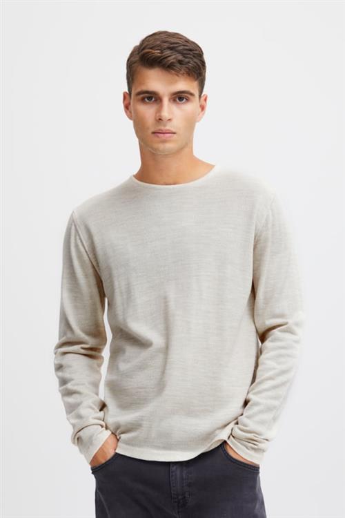 Casual Friday Cfkent Merino Crew Neck Knit Mand Light Sand Sweaters Slim Fit Str L Merino - hos Magasin