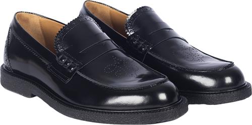 ANGULUS Penny Loafer med Dekorativt Brogue Kvinde 2970 Black Loafers Str 40 - hos Magasin