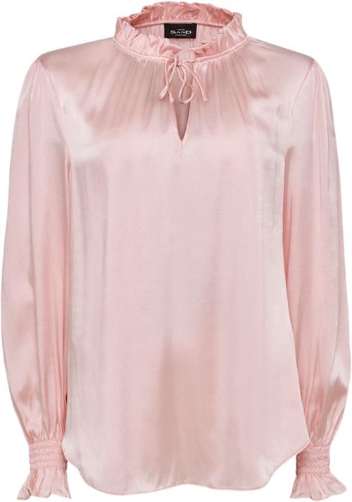 Sand 3176 Matt Lalie Blouse Kvinde Soft Pink Toppe Str 40 - Silke hos Magasin