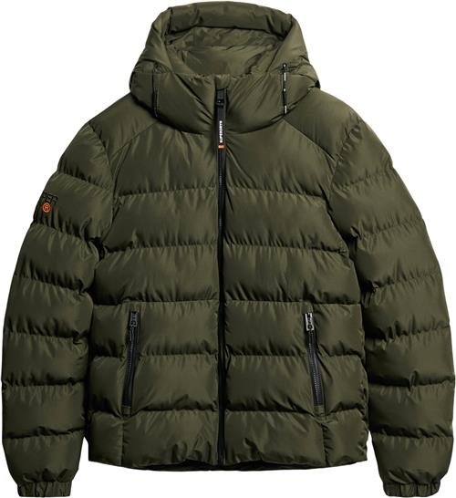 Superdry Hooded Sports Puffer Jacket Mand Army Khaki Overgangsjakker Str XXXL - hos Magasin