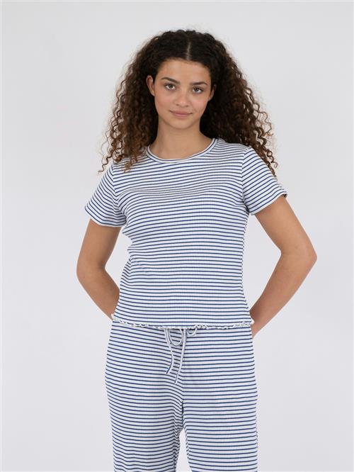 Se Neo Noir Lonnie Stripe Tee Kvinde Blue Toppe Str 42 - hos Magasin ved Magasin