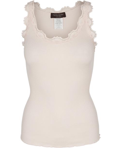 Rosemunde Silk top Regular W/vintage Lace Kvinde Lyserød Toppe Str L - hos Magasin