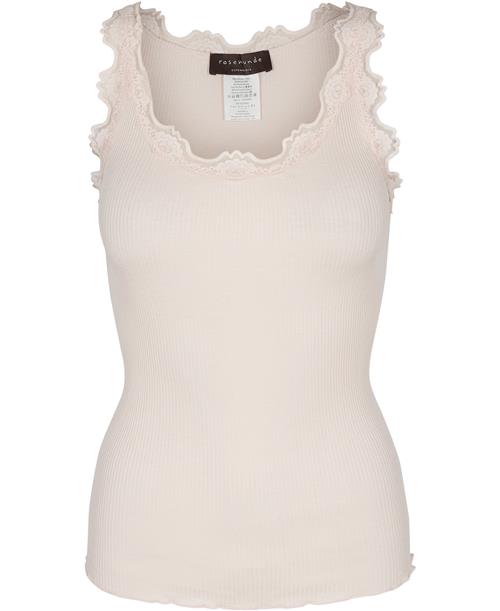 Rosemunde Silk top Regular W/vintage Lace Kvinde Lyserød Toppe Str XL - hos Magasin