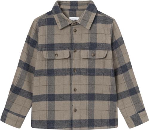 Les Deux Lennon Check Overshirt Kids Str 146/152 - Desert Taupe/dark Navy Skjorter hos Magasin