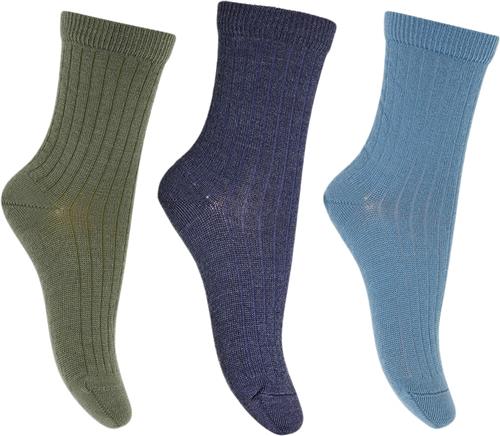 Se mpKids Wool rib Socks 3-pack Str 29/32 - Brun Strømper Uld hos Magasin ved Magasin