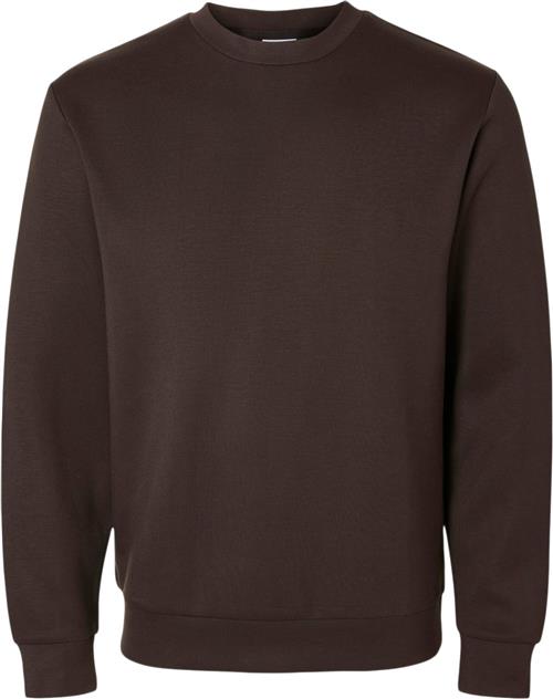 Selected Homme Slhemanuel Soft Crew Neck Sweat NOO Mand Chocolate Torte Sweatshirts Str L - hos Magasin