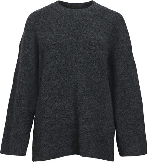 Object Objdiana LO L/S Knit Pullover Noos Kvinde Dark Grey Melange/col Toppe Str XS/S - hos Magasin