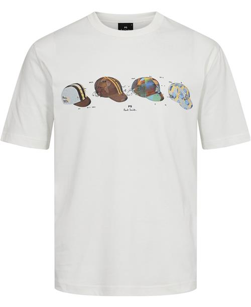 PS Paul Smith Mens SS Tshirt Cycling Caps Mand 121 Kortærmede T-shirts Str L - Bomuld hos Magasin