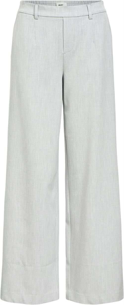 Object Objlisa Wide Pant Noos Kvinde Light Grey Melange Bukser Med Lige Ben Str 38 - hos Magasin