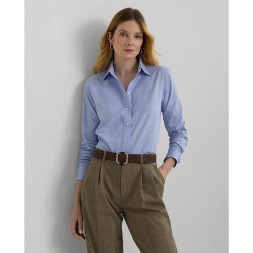 Se Lauren Ralph Lauren Y/D Cttn END ON Endshirt Kvinde Classic Medium Blue Langærmede Skjorter Str L - hos Magasin ved Magasin