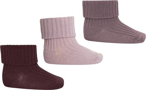 Se mpKids Wool rib Baby Socks 3-pack Str 15/16 - Wood Rose Strømper Uld hos Magasin ved Magasin