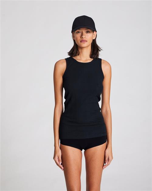 Gai&Lisva Alberte Cotton Top Gots 243975 Kvinde Black Tanktoppe Str S - Bomuld hos Magasin