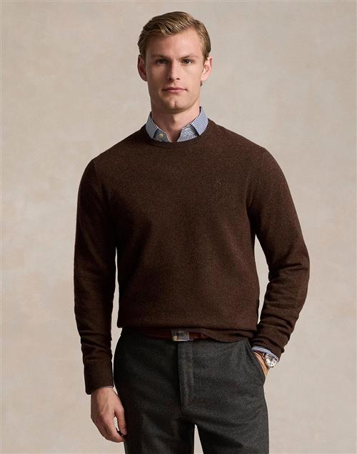 Polo Ralph Lauren 2/27 Merino Rwsls CN PP Mand Dark Chestnut Heather Sweaters Str L Merino - hos Magasin