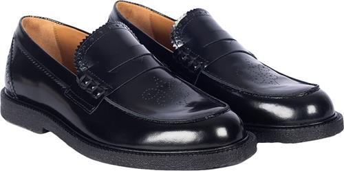 Se ANGULUS Penny Loafer med Dekorativt Brogue Kvinde 2970 Black Loafers Str 42 - hos Magasin ved Magasin