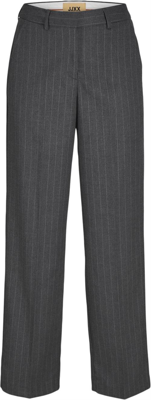 JJXX Jxmary Brushed HW Pant TLR SN Kvinde Dark Grey Melange/light Grey Bukser Med Lige Ben Relaxed Fit Str S - hos Magasin