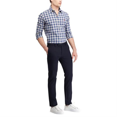 Se Polo Ralph Lauren Stretch Slim Fit Cotton Chino Mand Aviator Navy Chinos Slim Fit Str 33/32 - hos Magasin ved Magasin