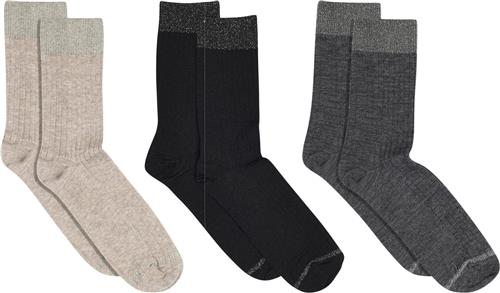 mpWoman Erina Wool rib Socks 3-pack Ankelstrømper Str 40/42 - hos Magasin