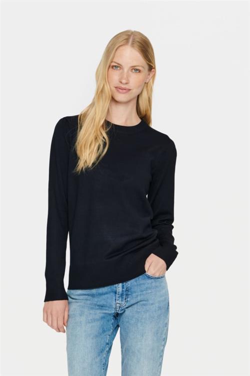 Se Saint Tropez Milasz Pullover Kvinde Night Sky Sweaters Regular Fit Str XL - hos Magasin ved Magasin