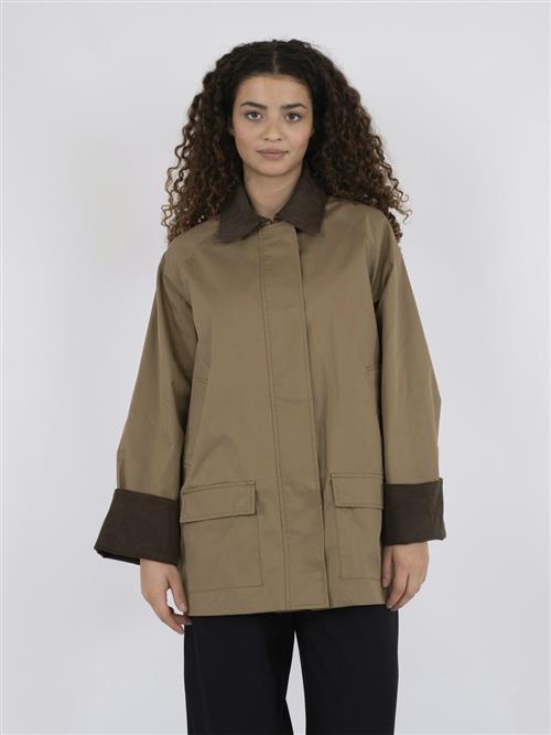 Neo Noir Anastacia Cord Jacket Kvinde Khaki Overgangsjakker Str 42 - hos Magasin