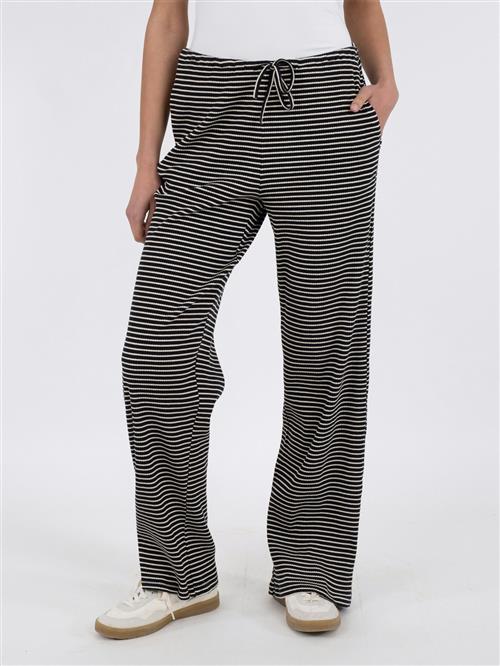 Neo Noir Geri Stripe Pants Kvinde Black Bukser Med Brede Ben Str 40 - hos Magasin