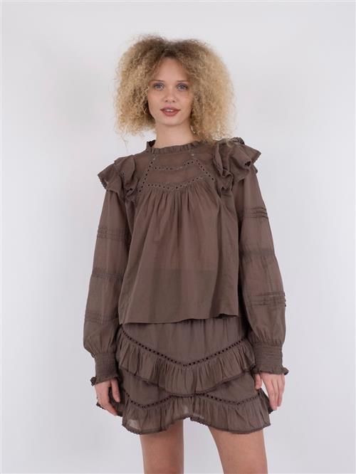 Se Neo Noir Simkie S Voile Blouse Kvinde Light Brown Langærmede Bluser Str 42 - hos Magasin ved Magasin