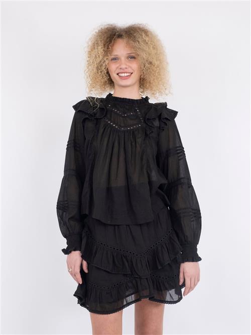 Se Neo Noir Simkie S Voile Blouse Kvinde Black Langærmede Bluser Str 38 - hos Magasin ved Magasin