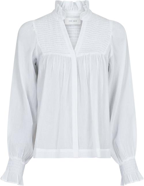 Neo Noir Jill S Voile Blouse Kvinde White Langærmede Bluser Str 42 - hos Magasin